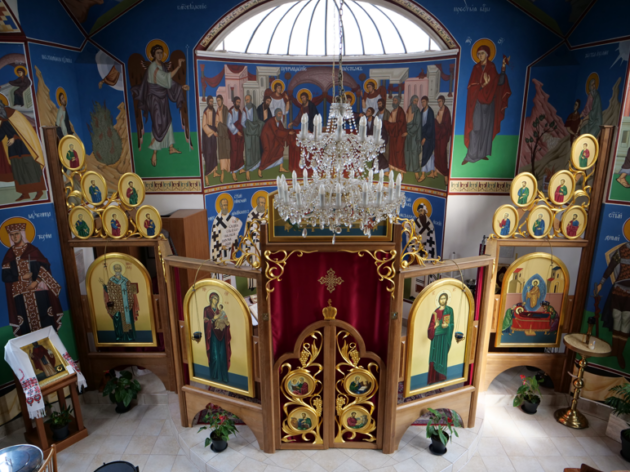 Ikonostas v pravoslávnom chráme v Ľubici